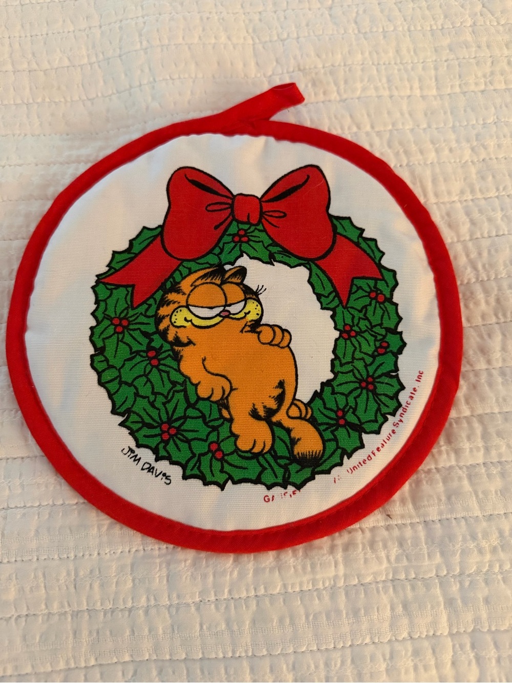 Vintage 1978 Garfield The Cat Potholder Oven Christmas